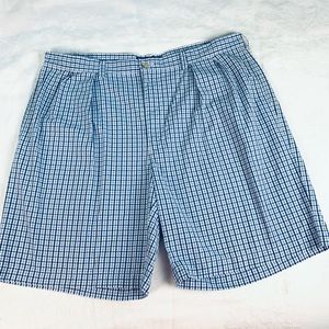 Men’s Polo Ralph Lauren Tyler Shorts pleated big and tall plaid Sz 40 waist